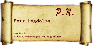 Petz Magdolna névjegykártya