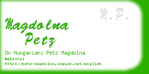 magdolna petz business card